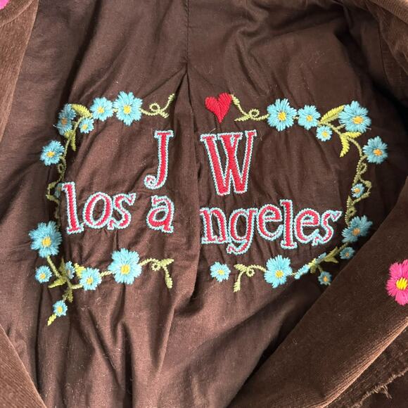 Vintage Johnny Was Floral And Bird Embroidered Brown Corduroy Jacket Women's S - Picture 13 of 15